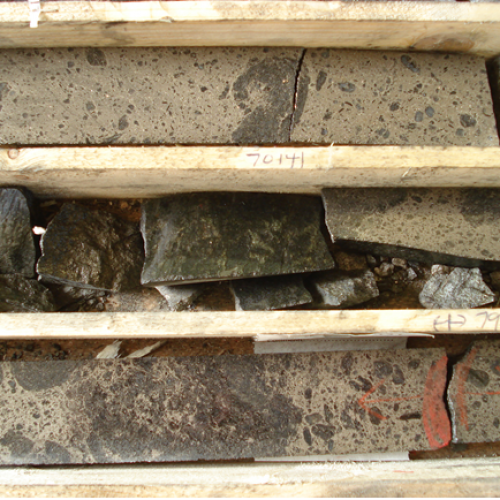 Drill Core from Lappvattnet Project, includes: 50.91 g/t PGE’s (39.0 g/t platinum, 11.8 g/t palladium, 0.11 g/t gold) and 2.13% nickel over 0.45 metres