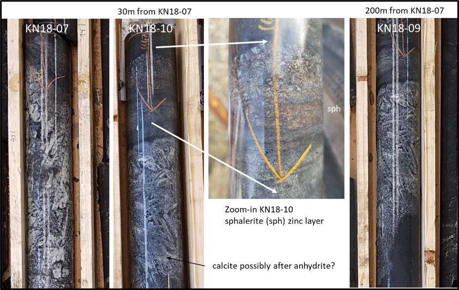 Figure 10: Rodingtrask VMS core photos; marker